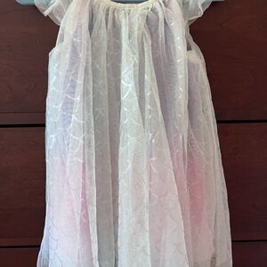 Zunie Mermaid Teal Tulle Girls Dress with Pink Lining Sz 3T